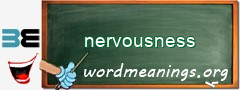 WordMeaning blackboard for nervousness